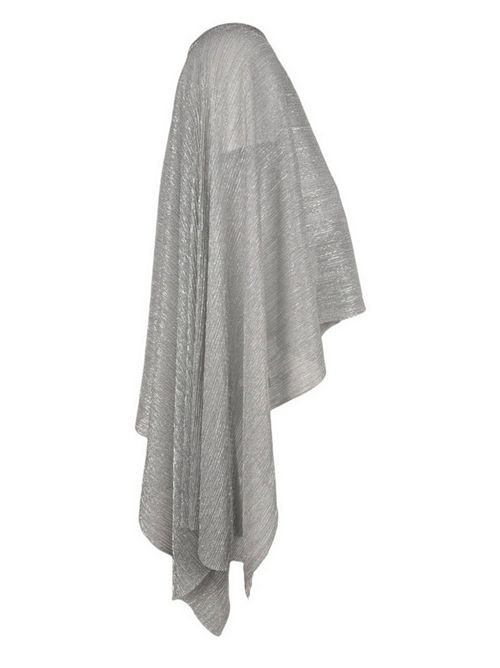 silver embossed women's poncho Gaynor Bongard | MARTINAARGENTO
